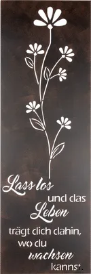 Produktbild von Gilde Wandrelief, rechteckig, "Lass los", Blumendesign, Spruch, Metall, braun, , L. 3 cm, B. 30 cm, H. 90 cm 69208