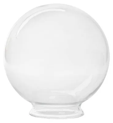 Image de Verre sphérique transparent pour lampe, Ø 15 cm, avec collerette – Verre de rechange pour luminaire – Abat-jour en verre