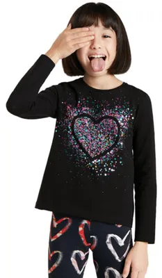 Produktbild von Desigual Kinder-Langarmshirt Core schwarz mit Pailletten 110