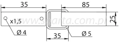 Produktbild von Wrzeciądz średni burtowy 75 x 26 mm weiß verzinkt