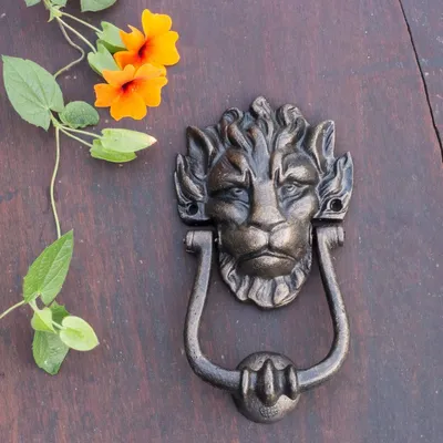 Produktbild von Hochwertiger Türklopfer Löwe - Klopfer Haustüren Antikbronze lackiert, Gusseisen