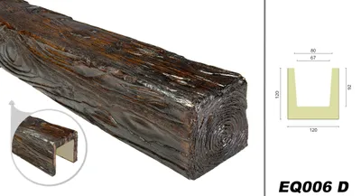 Produktbild von DECO WOOD Deckenbalken rustikal aus Polyurethane, 2m Länge, PolyurethanBalken Holzoptik (dunkelbraun - 12x12cm) Verzierung Lampe Kabelkanal Scheinbalken