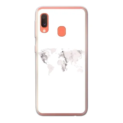 Produktbild von MuchoWow® Handyhülle Schutzhülle Hülle für Samsung Galaxy A20e Weltkarte - Marmor - Weiß Silikon Softcase Handy Hülle - Abdeckung