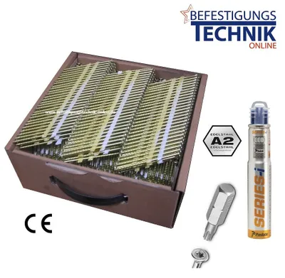 Produktbild von 34° Nagelschrauben 3,2x50mm TX15 rostfrei Streifennägel für Paslode IM90Ci IM100Ci Gas 1,0M