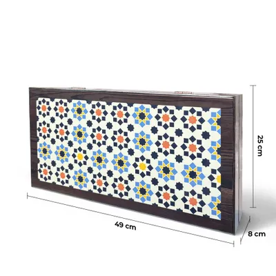 Produktbild von Biggdesign Star XXL Backgammon Brettspiel (Tavla) – Premium MDF-Spiel mit Magnetverschluss, Kratzfester Oberfläche, Sternendesign