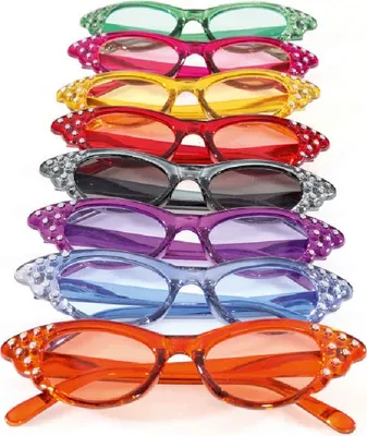 Produktbild von O47562-13 blau Damen Herren Hippie Brille Spaßbrille