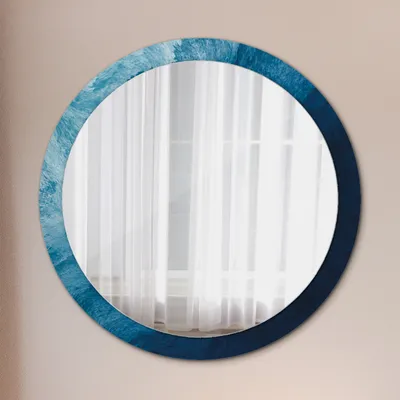 Produktbild von Ø100cm Spiegel - Glasrahmen mit Aufdruck - Wandspiegel Schlafzimmer - Abstrakt Kunst