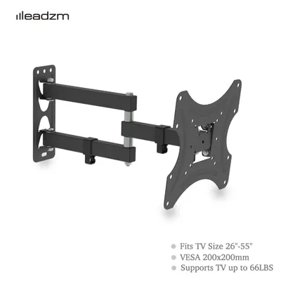 Produktbild von TV Wandhalterung schwenkbar 26-50 Zoll, neigbare Fernseher Halterung bis 30 kg, VESA 200x200 mm, mit Wasserwaage, Schwarz