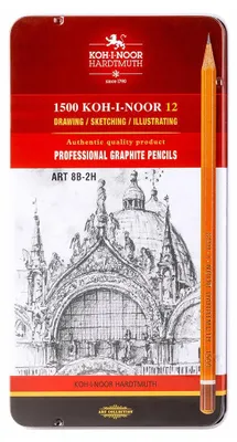 Produktbild von Graphitstifte 12er Set  ART  Gradation  8B - 2H" im Metalletui