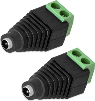Produktbild von 2x DC Buchse Hohlbuchse 1,35 mm - 3,5 mm Adapter Stecker > Terminal Block 2 Pin Schraubbar