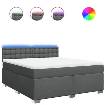 Produktbild von Boxspringbett mit Matratze Dunkelgrau 180x200 cm Stoff