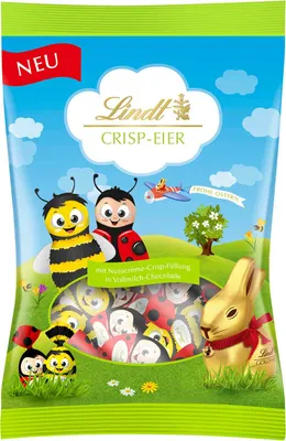 Zdjęcie produktu dla Lindt Crisp Eggs Kids z mlecznej czekolady i kremu orzechowego 86g