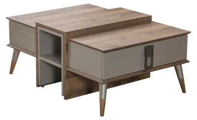 Produktbild von Moderner Brauner Couchtisch Kaffetisch Designer Sofatisch Beistelltisch