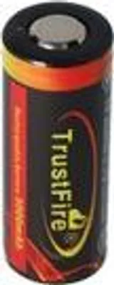 A single TrustFire 26650 Li-Ion battery is shown against a white background.