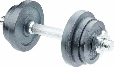 Produktbild von Kurzhantelset 11 kg mit Hantelscheiben und Stange, schwarz, 30 mm Bohrung