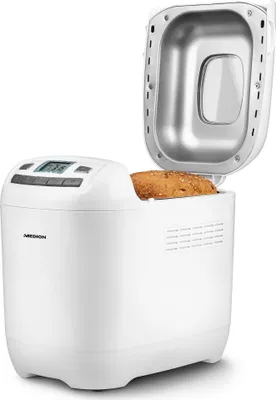 Immagine prodotto di Macchina per il pane MEDION (macchina per il pane, 550 watt, fino a 1000 g, 19 programmi di cottura, 3 livelli di doratura, funzione keep warm, preselezione dell'ora MD 11011)