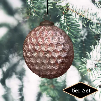 Produktbild von Christbaumkugeln, oval, pink, Weihnachten, 6er Set