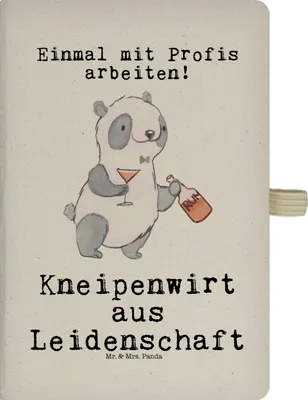 Produktbild von Mr. & Mrs. Panda Reisetagebuch Kneipenwirt Leidenschaft - Transparent - Geschenk, Spruch, Bar, Kneipe, Notizbuch A5, Kladde, Gaststätte, Tagebuch, Notizheft, Journal