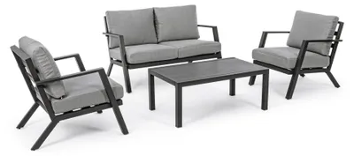 Produktbild von Garten-Sitzgruppe COIMBRA mit Kissen und anthrazitfarbenem Aluminiumgestell, 4-teilig
