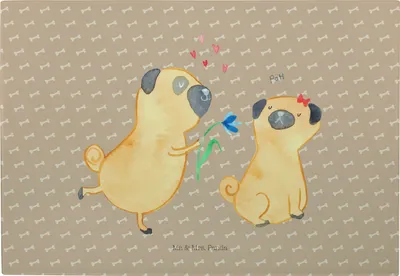 Produktbild von Mr. & Mrs. Panda schneidbrett Mops Verliebt - Hundeglück - Geschenk, jausenbrett, Vesperplatte, Glasbrett, Schneidebrett, Möpse, Glasschneidebrett, Knuffig, Servierplatte