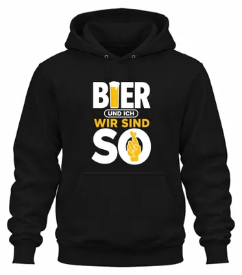 Produktbild von Bier und ich wir sind so Lustig Saufen Party Alkohol JGA Hoodie Kapuzenpullover, Schwarz, XL