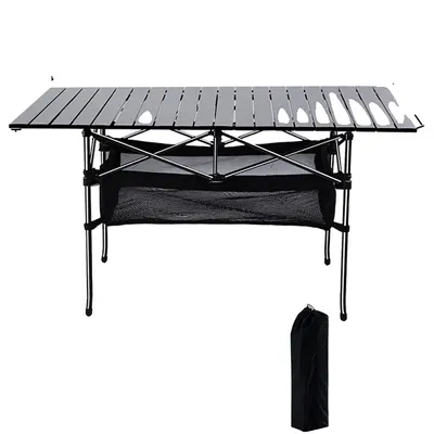 Image de Tables pliantes d'extérieur, design portable, panier de rangement, MTT07 120 x 55 x 65