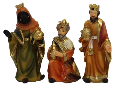 Produktbild von Krippenfiguren Heilige Drei Könige 3-teilig Polyresin 9 cm Deko
