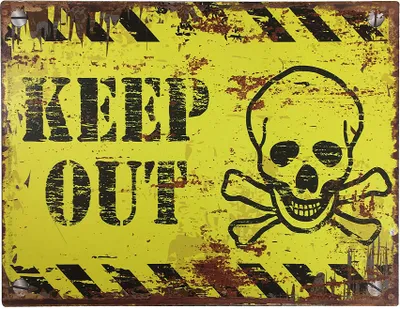 Produktbild von Blechschild KEEP OUT Dekoschild Vintage Warnschild Betreten Verboten 25x33cm