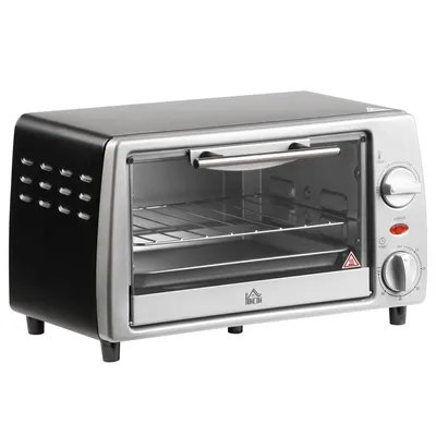 Produktbild von Minibackofen Elektrobackofen 10L Einstellbare Temperatur 100–230 °C & 60-Min.-Timer, Mit Grillrost und Backplatte, 750W, 36,5x26x22cm für Küchen