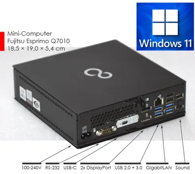 Produktbild von Fujitsu Esprimo I5-10g 16GB DDR4 1TB M.2 SSD USB-C RS-232 Windows 11 Q7010 DVDRW