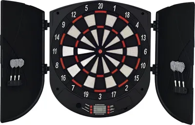 Produktbild von Elektronisches Dartboard Set mit Sprachansagen, LED-Anzeigen, 6 Pfeilen, 26 Spielen, Tür für bis zu 8 Spieler