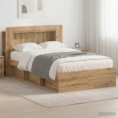 Obrázok produktu pre Maison Exclusive – Posteľ s úložným priestorom, prevedenie: prírodná buk, rozmer: 120 x 190 cm