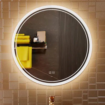 Runder LED-Badspiegel, dimmbar, antibeschlag, 60x60 cm