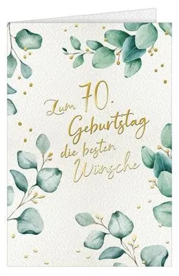Produktbild von Geburtstagskarte zum 70. Geburtstag, 11,5 x 17 cm, mit Briefumschlag