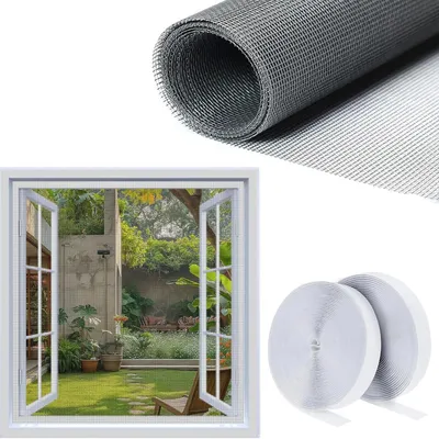 Imagen del producto de Malla anti-mosquitos para ventanas, autoadhesiva, 130 x 150 cm, protección contra insectos para el hogar