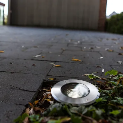 Produktbild von Lutec LED Bodeneinbauleuchte Denver Edelstahl Ø14cm IP67 12W 1030lm neutralweiß 4000K