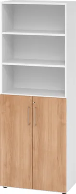 Zdjęcie produktu dla Półka 6OH Drzwi 3OH biały/orzech włoski