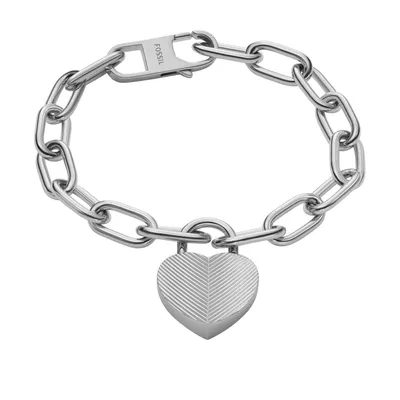 Produktbild von Fossil JF04659040 Armband Damen Harlow Linear Texture Herz Edelstahl Silberfarbe