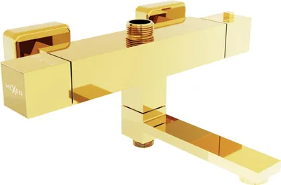 Image de Mitigeur bain/douche Cube thermostatique or (77910-50)