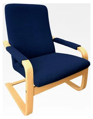 Produktbild von Schwingsessel Bezug Dunkelblau - Überzug für Relaxsessel - Schutzhülle für Ruhesessel - 100 – Elastischer Jacquard Fischgrät