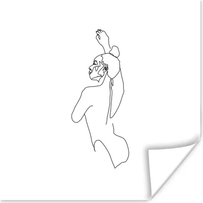 Produktbild von MuchoWow® Poster Linienkunst - Tanzen - Frauen 100x100 cm - Babyzimmer