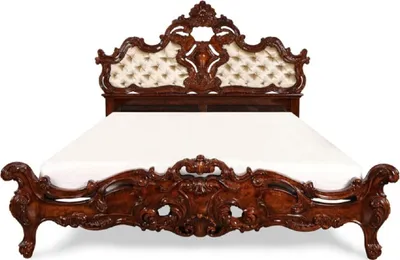 Produktbild von Casa Padrino Luxus Barock Doppelbett Braun / Gold - Barock Schlafzimmer Möbel