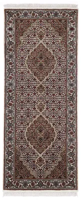 Produktbild von Orientteppich Tabriz Mahi handgeknüpft Läufer 80x350 cm Creme