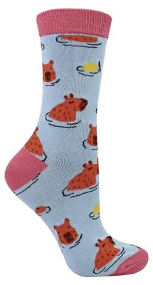 Produktbild von Miss Sparrow - Damen Bambus-Socken mit Capybara-Motiv Lustige weiche Motivsocken