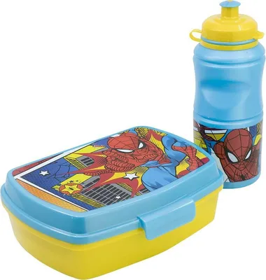 Productafbeelding van Lunchbox met fles, Spider-Man, CZ11279, 380 ml, 17 cm, kunststof