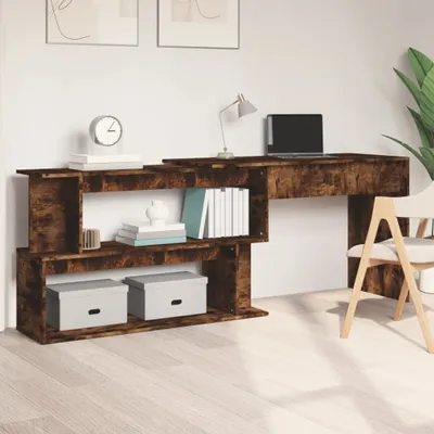 Immagine prodotto di vidaXL Scrivania ad angolo in rovere affumicato 200x50x76 cm in legno - Scrivania ad angolo - Scrivania - Scrivania per ufficio