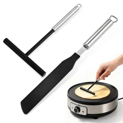 Produktbild von Set bestehend aus 2 Crêpe-Verteiler und 2 Spateln aus Edelstahl