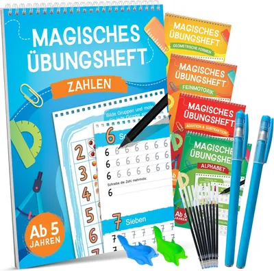 Produktbild von LIKARTO® Magische Übungshefte Vorschule ab 5 Jahren, 5 Hefte + Stifte