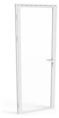 Produktbild von Reversibler Aluminium- und Sicherheitsglas-Türblock - H204 x B93 cm - Weiß - LOXTON