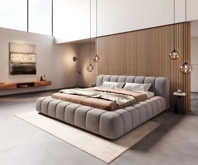 Produktbild von DELIFE Polsterbettgestell Cutio 180x200 cm Mikrofaser Grau